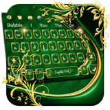 keyboard.theme.green.gold.luxury.shiny