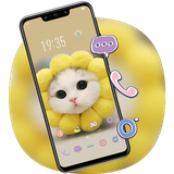 theme.cute.pretty.cat.cute.head.blossom.wallpaper