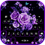 com.ikeyboard.theme.purple.rose.bouquet