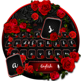 keyboard.theme.red.black.rose.dark.flower