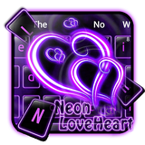 keyboard.theme.neon.love.heart.purple