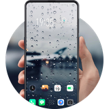 theme.climate.weather.pure.raindrops.fall.on.the.glass.window.launcher.wallpaper