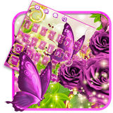 keyboard.theme.purple.rose.butterfly.flower