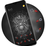 theme.animal.black.giant.venomous.spider.and.net.launcher.wallpaper
