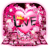 keyboard.theme.black.pink.sparkling.love.heart