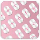 keyboard.theme.pink.white.simple.metal