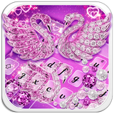 keyboard.theme.glittering.purple.diamond.swan