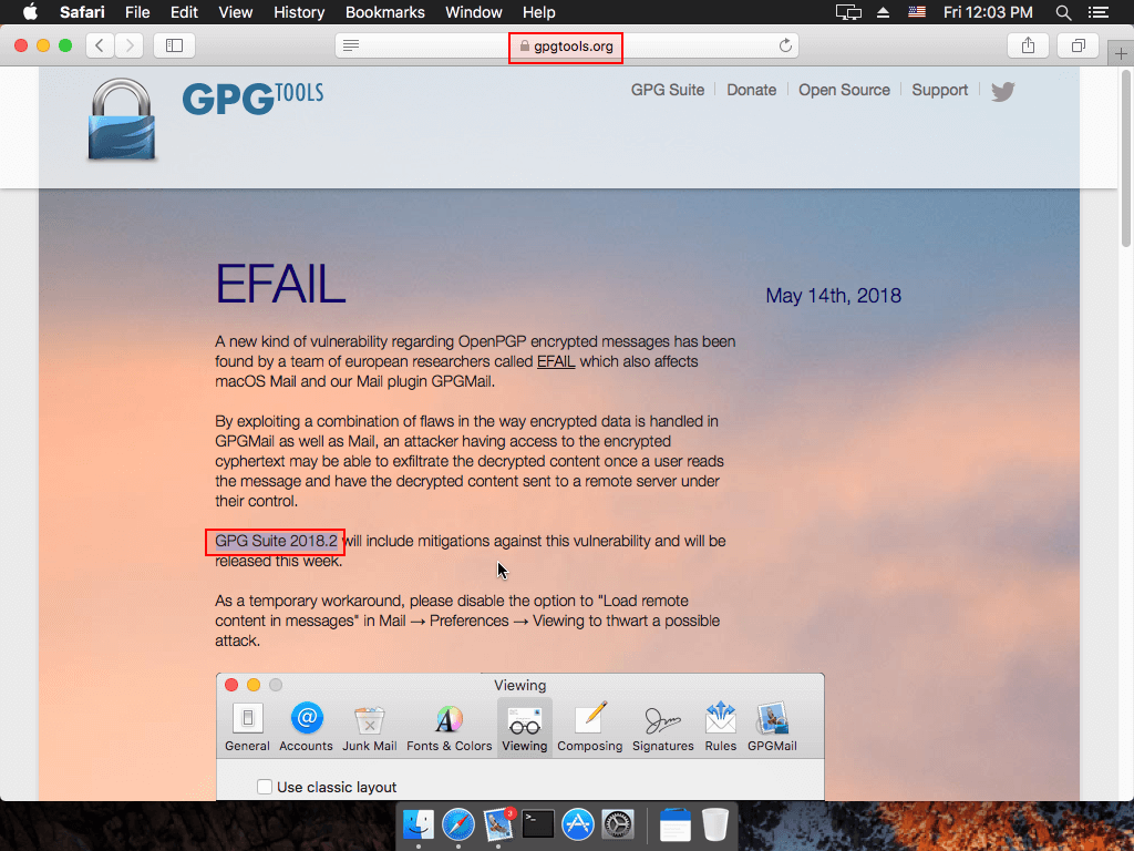 به‌روزرسانی GPGTools در Apple Mail