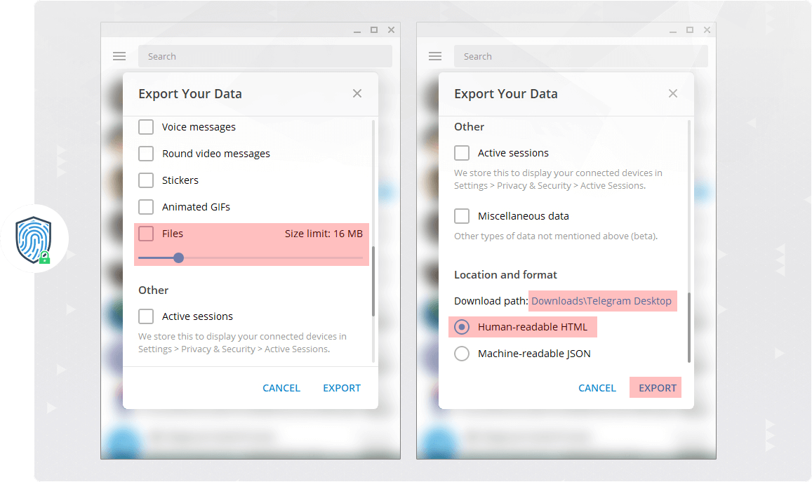 بکاپ از تلگرام - Telegram Backup