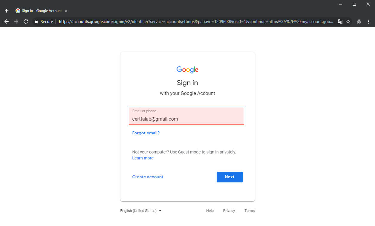 ورود به حساب کاربری گوگل