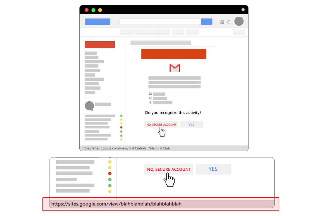 فیشینگ - ایمیل هشدار جعلی مبنی بر دسترسی افراد غیرمجاز