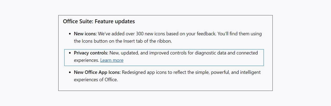 تغییرات حریم خصوصی در مایکروسافت آفیس