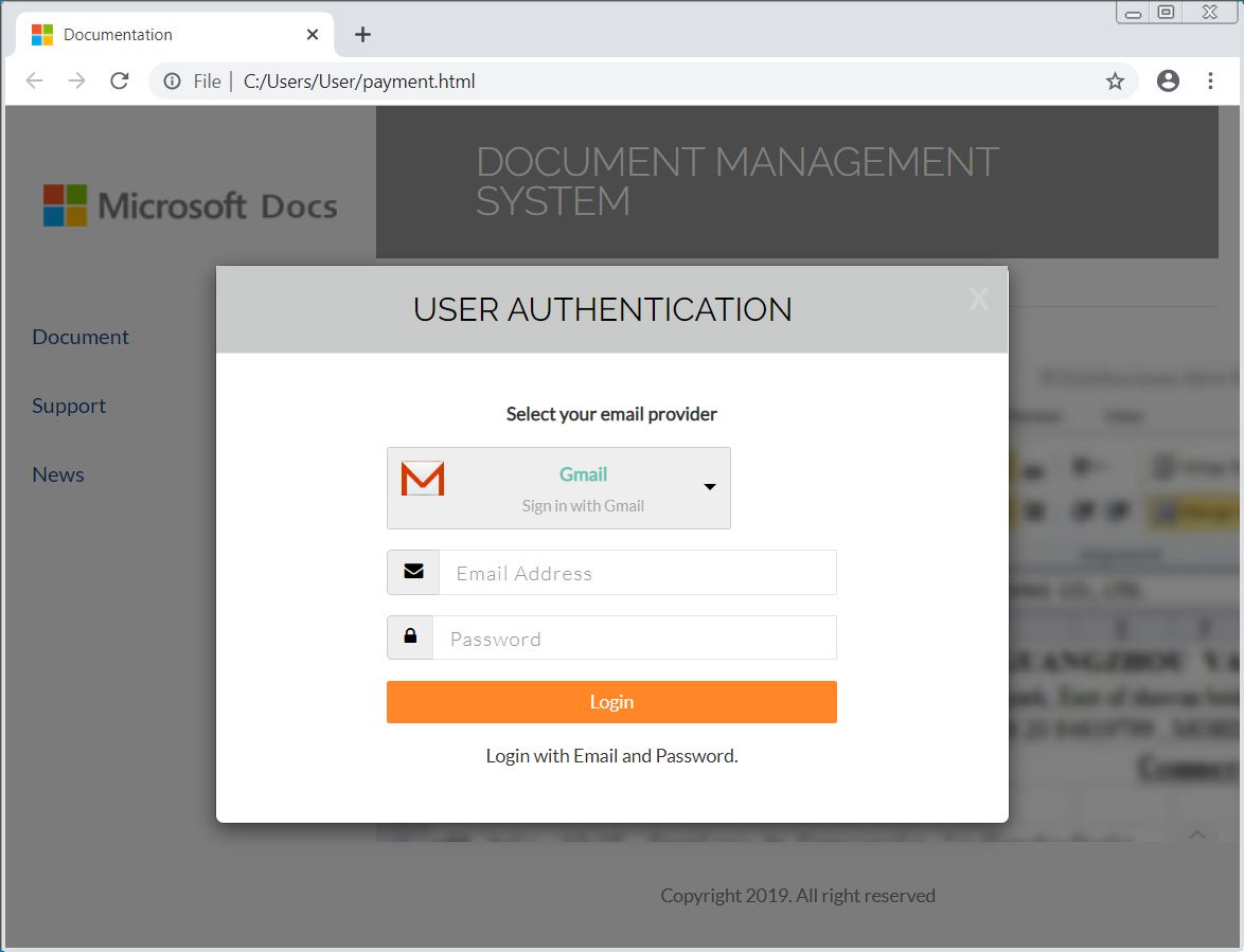 فرم فیشینگ در فایل HTML